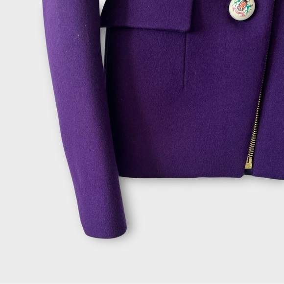 Balenciaga Schoolboy Blazer Purple Velvet Trim – F/W 2007 – Sz 38 Made in Italy - Picture 15 of 16